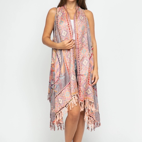 Raj Jackets & Blazers - Raj Multicolor Patterned Cape